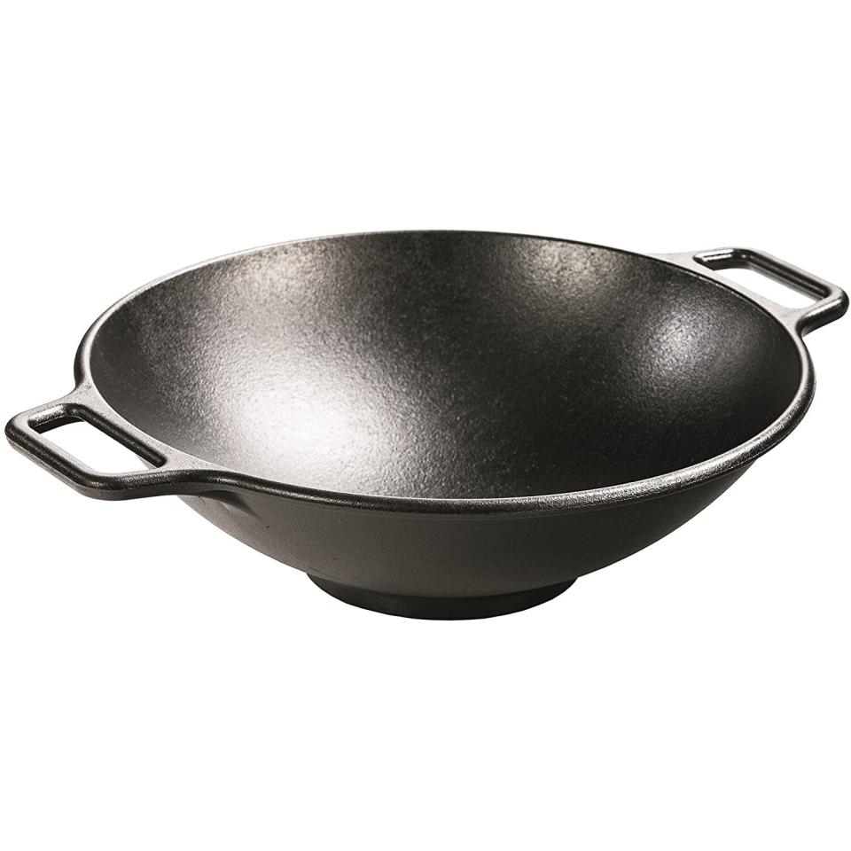 Lodge Pro-Logic Wok With Flat Base and Loop Handles