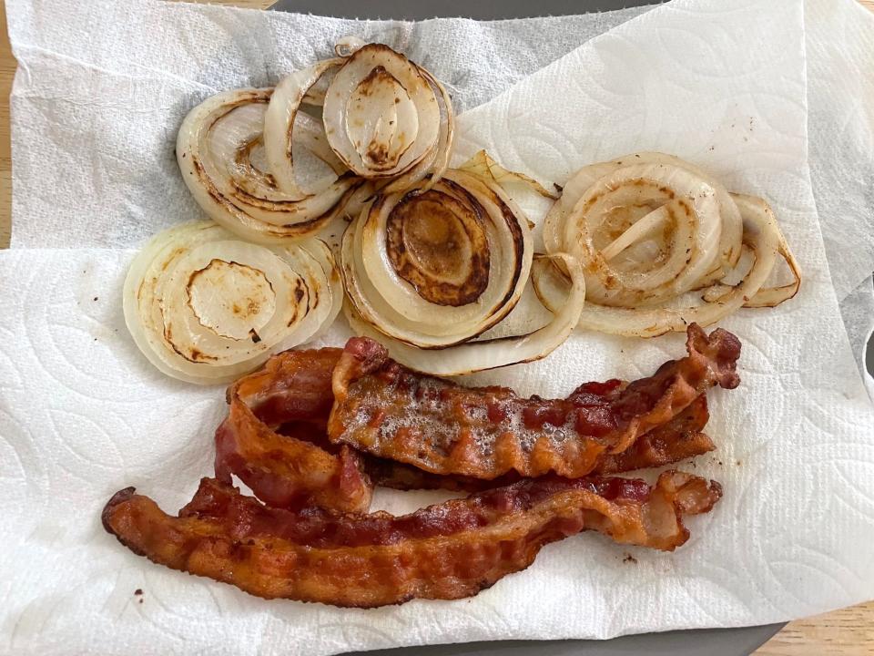 Bacon and onions for Gordon Ramsay's Burger