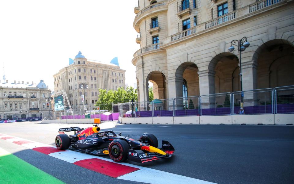 Dutch Formula One driver Max Verstappen of Red Bull Racing in action during the third practice session of the Formula One Grand Prix of Azerbaijan at the Baku City Circuit in Baku, Azerbaijan, 11 June 2022 - ALI HAIDER/EPA-EFE/Shutterstock 