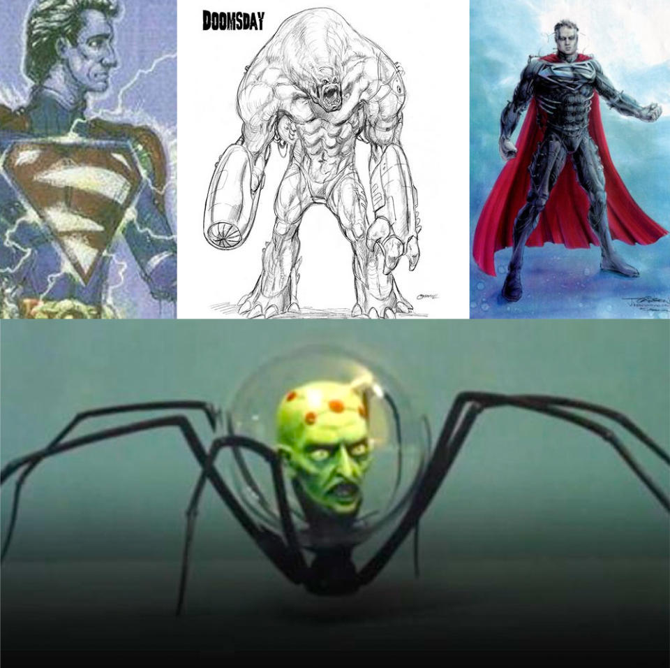 With more than a half-dozen writers (beginning with Kevin Smith) and multiple directors involved over the course of this film’s ill-fated development, the story took many turns and featured different concept art. Kevin Spacey, who played Lex Luthor in 'Superman Returns,’ was set to play Brainiac, who at one point combines with a giant spider creature.