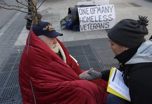 Ultimately, battling homelessness needs to be a sustained, long-term effort. <br> <br> "We shelter people when it gets really, really cold," Stoops said. "But it should be a year-round thing. I wish Americans would think of homeless people during the warmer months... We can lose as many people during the warmer months than the winter." <br> <br> Some parts of the U.S. can get dangerously hot during the summer months, which can put vulnerable communities at considerable risk of a whole slew of heat-related health problems, including heat stroke and dehydration.  <br> <br> According to Stoops, volunteering also spikes during the holiday season and is not "consistent" through the year.  <br> <br> "Around Thanksgiving and Christmas, there are so many volunteers that sometimes we have to turn them away," Stoops said. "But if I ask them if I can sign them up for a shift in the soup kitchen on Feb. 15 or Aug. 1, they get very quiet. Very few people can think about homelessness throughout the year but I'd encourage people to be consistent and to volunteer on a regular basis." <br> <br> Experts say that while short-term help is crucial and cannot be overlooked, fighting homelessness is a long-term process.  <br> <br> "Giving out blankets and sandwiches" is great, Stoops said, but to tackle homelessness in a holistic way, we also need to think about "attacking the root causes of poverty."  <br> <br> For instance, "we need to focus…on increasing minimum wage, making housing affordable, improving health care and pushing public officials and religious leaders to tackle inequality and poverty," he said. <br> <br> <em>(In the Nov. 20, 2013, photo above, homeless Korean War veteran Thomas Moore, 79, left, speaks with Boston Health Care for the Homeless street team outreach coordinator Romeena Lee on a sidewalk in Boston.)</em> 