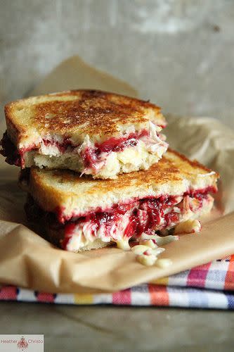 Roasted Turkey, Cranberry, and Brie Grilled Cheese