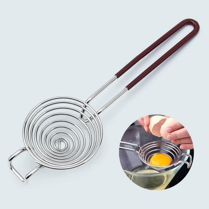 <a href="https://www.amazon.com/DESI-Separator-Stainless-Divider-Kitchen/dp/B08VJKQT3W/?tag=readerwp-20" rel="nofollow noopener" target="_blank" data-ylk="slk:Egg Yolk Separator;elm:context_link;itc:0;sec:content-canvas" class="link rapid-noclick-resp">Egg Yolk Separator</a>