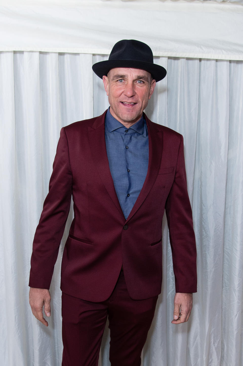 LONDON, ENGLAND - NOVEMBER 30: Vinnie Jones backstage at the "X Factor Celebrity " Final at LH2 Studios on November 30, 2019 in London, England. (Photo by Jeff Spicer/Getty Images)