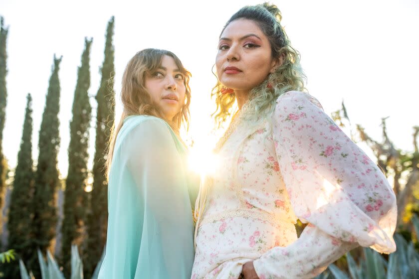 LOS ANGELES, CA - NOVEMBER 13: Fashion stylists and sisters, Ursula, left, and Rebecca Recinos, aka Sister Kokoro, in Los Angeles on Sunday, Nov. 13, 2022 in Los Angeles, CA. (Mariah Tauger / Los Angeles Times)