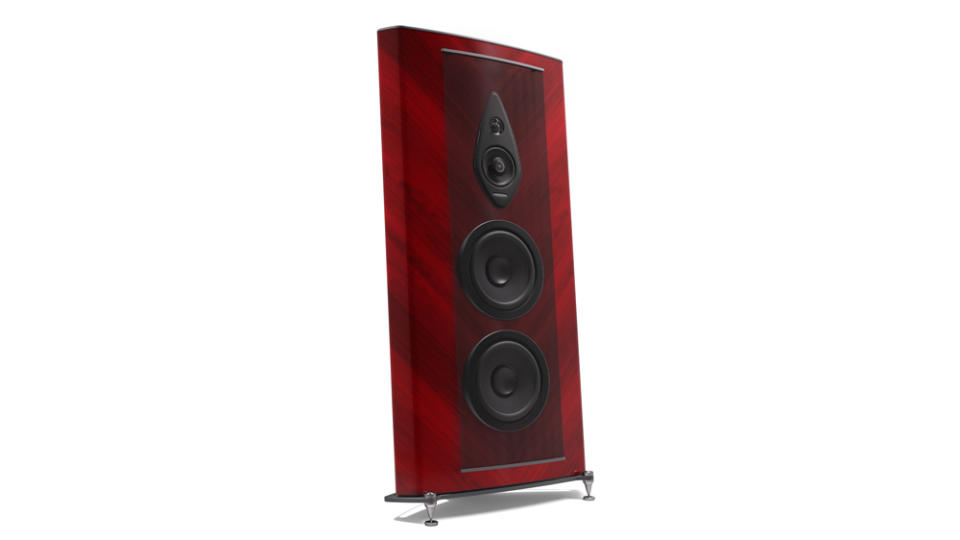 Sonus Faber's Stradivari Second Generation loudspeaker in Gloss Red.