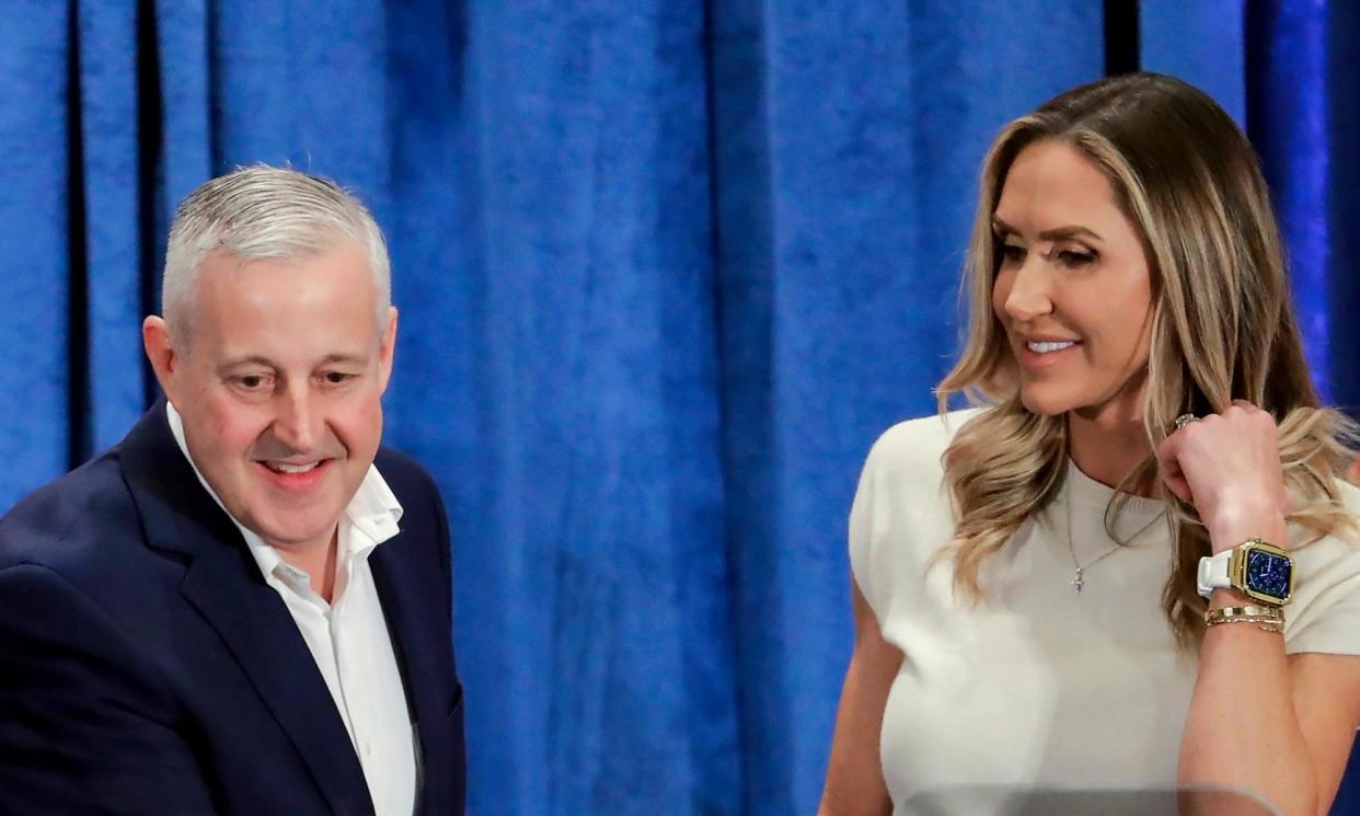 <span>The Republican National Committee’s new chairman, Michael Whatley, left, and co-chair Lara Trump, right, have tried to seize control of the party apparatus.</span><span>Photograph: Michael Wyke/AP</span>
