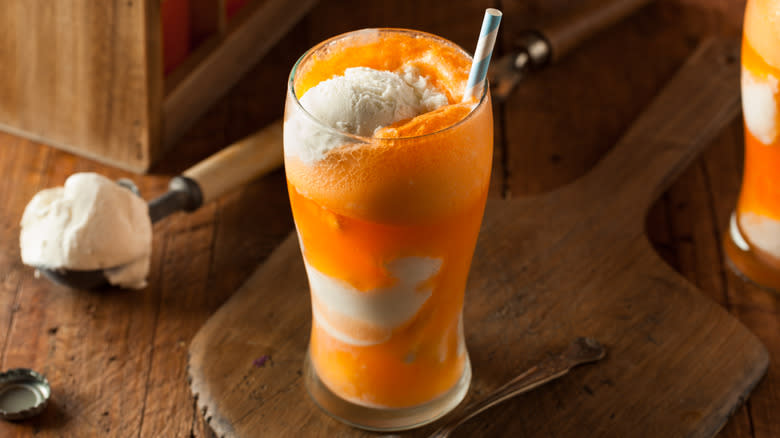 Orange ice cream drink