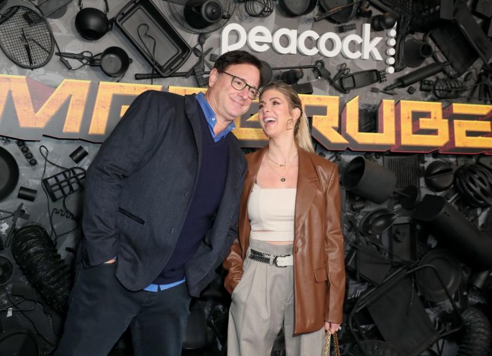 Bob Saget and Kelly Rizzo attend a red carpet premiere on Dec. 8 in L.A. (Photo: Leon Bennett/Getty Images)