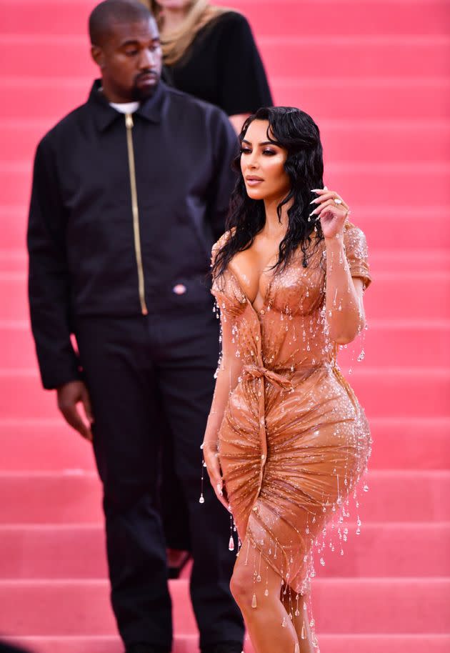 Kanye West and Kim Kardashian West, wearing one of Thierry's designs, at the 2019 Met Gala (Photo: James Devaney via Getty Images)