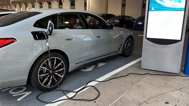 PHOTO: An EV charging station in Virginia. (Universal Images Group via Getty Images)