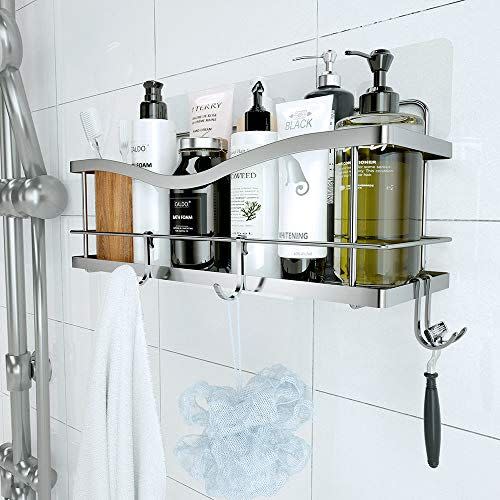 ADOVEL Shower Caddy Hanging, 2 in 1 Shower Caddy Over Shower Head