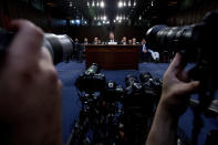 <p>Former FBI director James Comey speaks during a Senate Intelligence Committee hearing on Capitol Hill, June 8, 2017, in Washington. (Photo: Andrew Harnik/AP) </p>