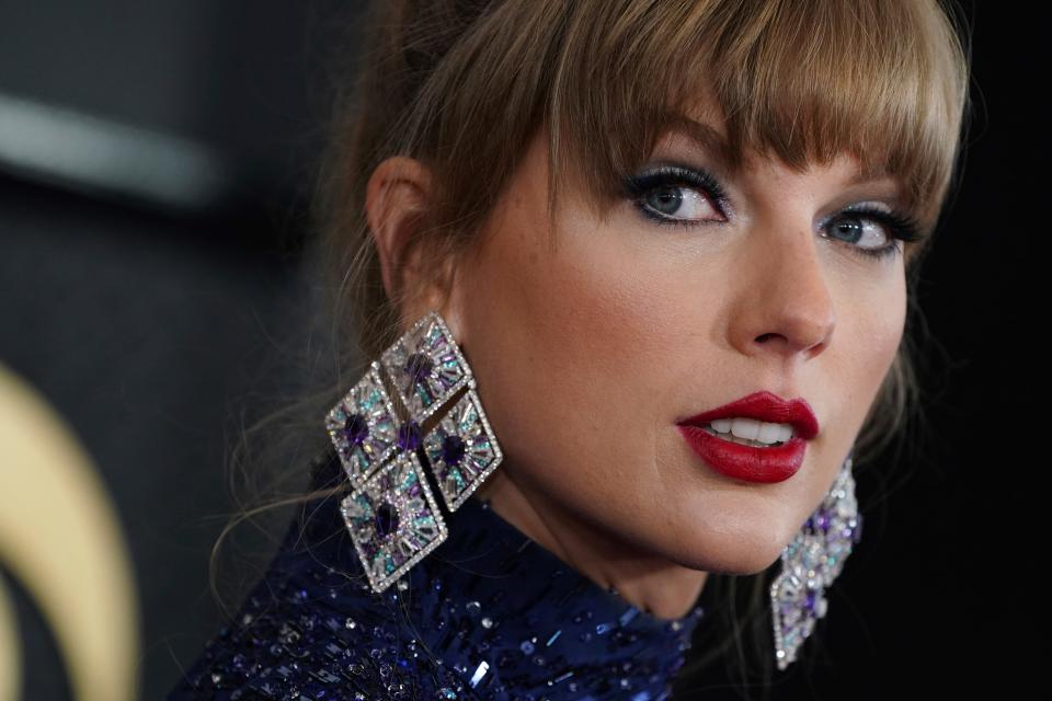 Taylor Swift arrives at the 65th annual Grammy Awards on Sunday, Feb. 5, 2023, in Los Angeles. (Photo by Jordan Strauss/Invision/AP)