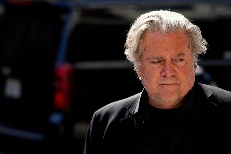 FILE PHOTO: Steve Bannon arrives to U.S. District Court in Washington