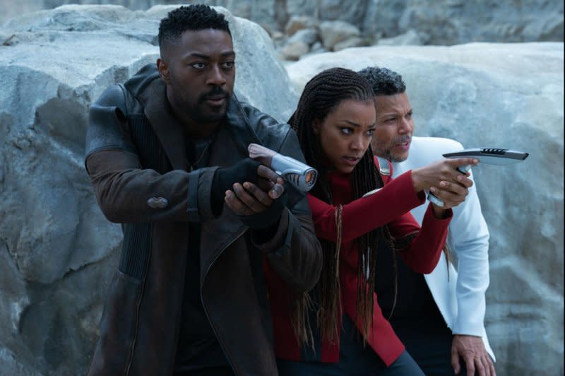 From left, David Ajala, Sonequa Martin-Green and Wilson Cruz star in "Star Trek: Discovery." Photo courtesy of Paramount+