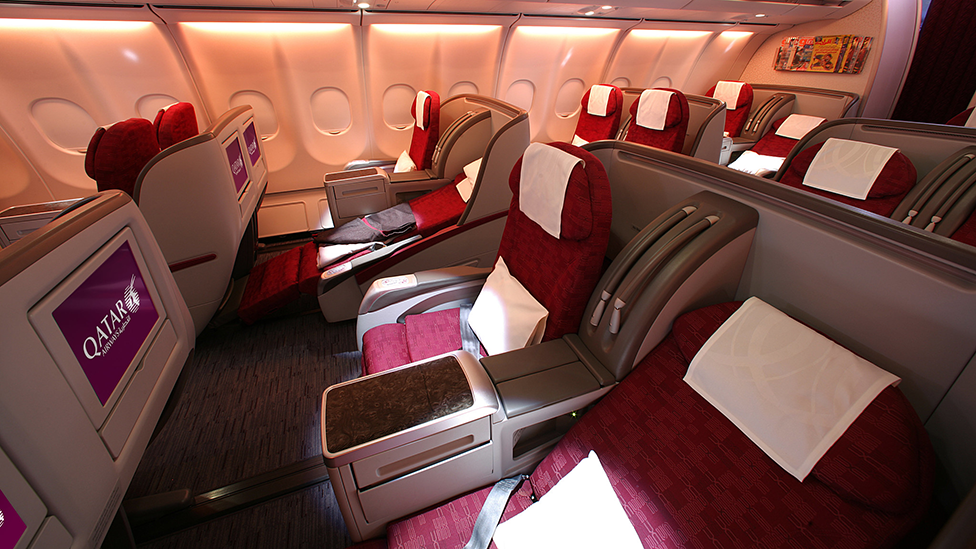 Inside business class offered by Qatar Airways. Photo: Supplied/Qatar Airways