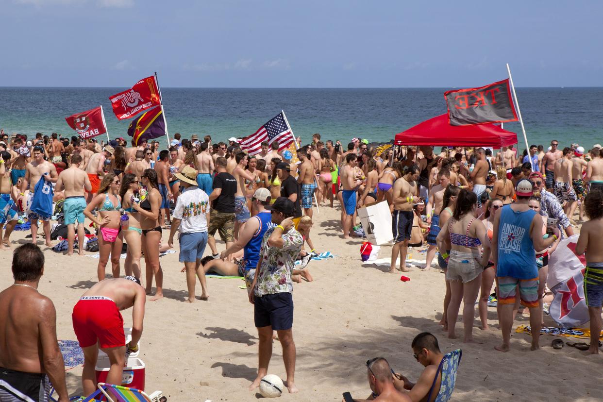 Spring break party on the beach