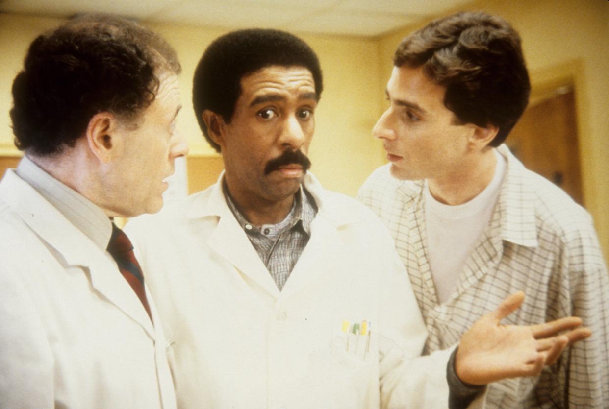 Actors Bob Dishy, Richard Pryor and Bob Saget are pictured during a scene from the movie "Critical Condition," which was released on June 16, 1987.