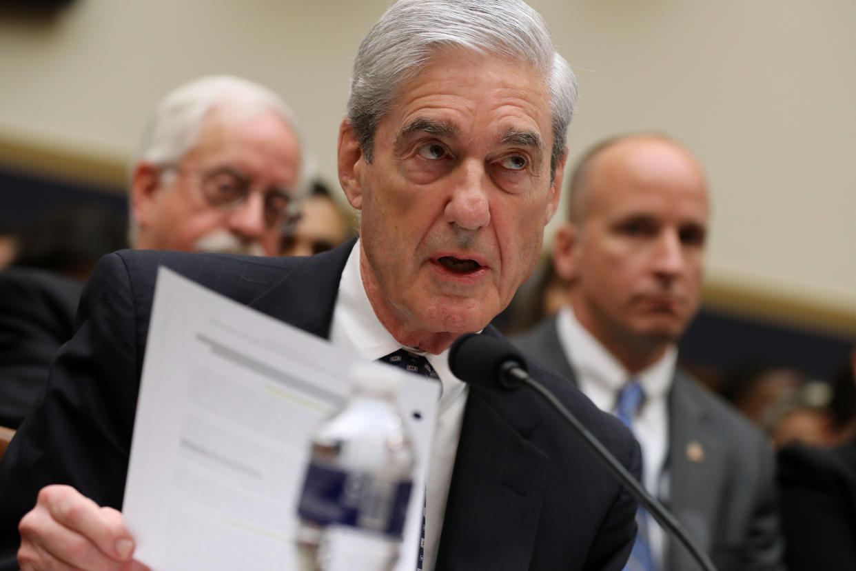Former Special Counsel Robert Mueller testifies before the House Judiciary Committee about his report on Russian interference in the 2016 presidential election on July 24, 2019. (Photo: Chip Somodevilla/Getty Images)