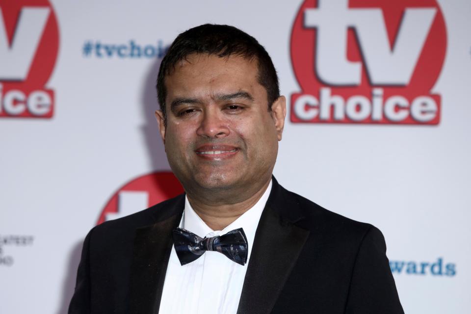 TV personality Paul Sinha poses for photographers on arrival at the TV Choice Awards in central London on Monday, Sept. 9, 2019. (Photo by Grant Pollard/Invision/AP)