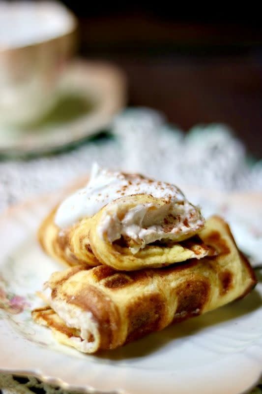 <p>Low-carbology</p><p>A delicate almond flavored batter produces a decadent waffle stuffed with Bavarian cream with only 3 net carbs!</p><p><strong>Get The Recipe: <a href="https://www.lowcarb-ology.com/stuffed-waffles-lowcarb/" rel="nofollow noopener" target="_blank" data-ylk="slk:Bavarian Cream Stuffed Waffles;elm:context_link;itc:0;sec:content-canvas" class="link ">Bavarian Cream Stuffed Waffles</a></strong></p>