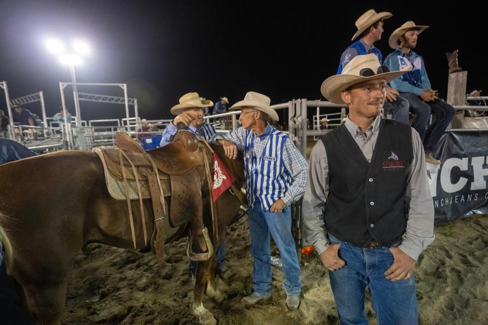 "The horse thing was totally new to me," Tyler Gardner said. Since enrolling at UW-River Falls, he's joined the rodeo team and taken horse-riding classes as electives.