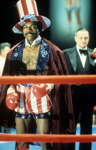 <p>United Artists/Getty</p> Carl Weathers in 'Rocky'
