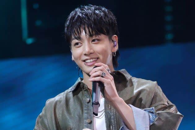 Jungkook performs onstage during Global Citizen Festival 2023 at Central Park on September 23, 2023 in New York City.  - Credit: Kevin Mazur/Getty Images/Global Citizen