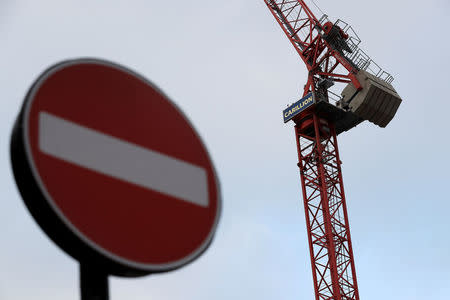 Cranes stand on a Carillion construction site in central London, Britain January 14, 2018. REUTERS/Simon Dawson