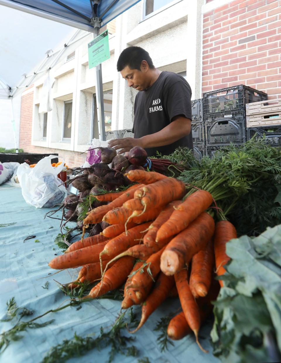 Javier Perez of the J&D Farm from Orange County brought plenty of produce to the Finkelstein Library farm stand in Spring Valley Sept. 5, 2023.