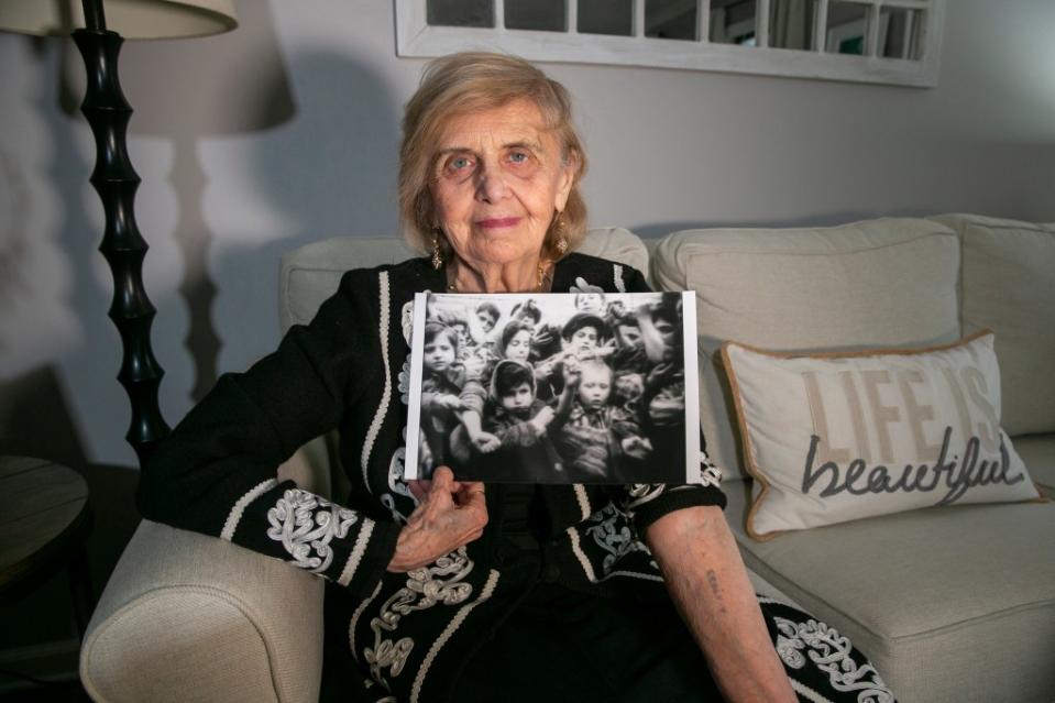 Holocaust-survivor Tova Friedman, whom Acho had interviewed on MTV in 2021 as part of his initial introduction to antisemitism. AP