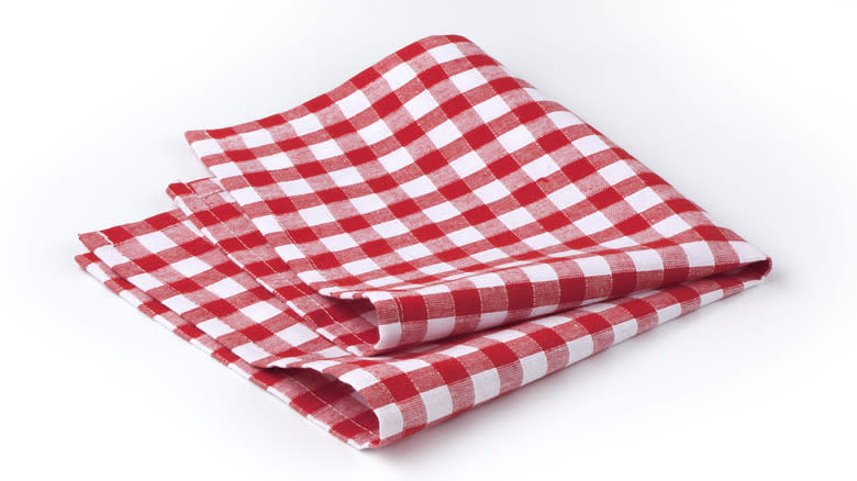 Clean, folded dish towel