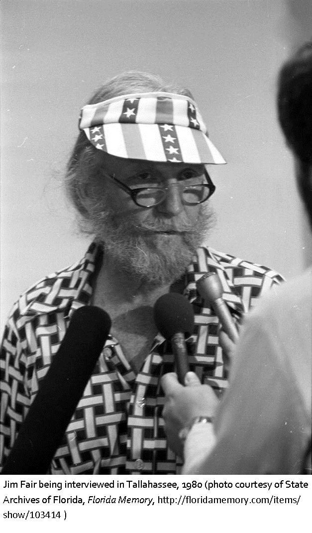 Jim Fair, 1980, being interviewed by state media in Tallahassee