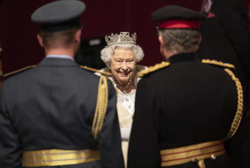 <p>Queen Elizabeth at the state opening of parliament.</p>