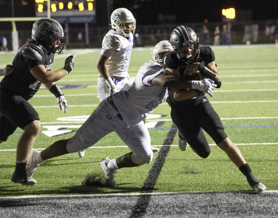 Corner Canyon High School and Bishop Gorman High School of Las Vegas, NV, compete in a non-conference football game at Corner Canyon High school in Draper on Friday, Aug. 18, 2023. | Laura Seitz, Deseret News