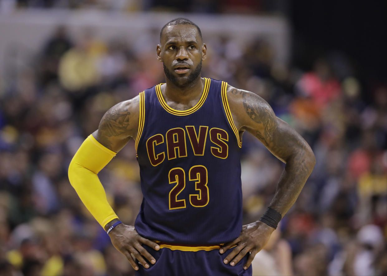 LeBron James and the Cavs are headed to the Eastern Conference finals again. (AP)