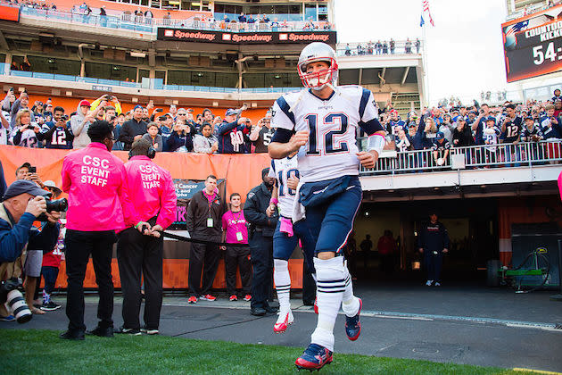 Tom Brady stormed out of the tunnel and nuked the Browns. (Getty)