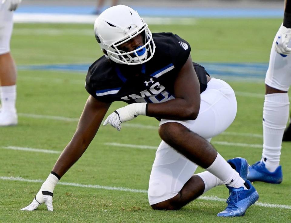 IMG Academy Jayden Wayne (18) during their game with Miami Central Senior High School in Bradenton, Friday, Feb. 28, 2020.(Photo/Chris Tilley)