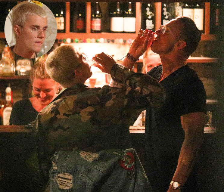 Justin Bieber lets loose in New Zealand with Pastor Carl Lentz. (Photo: AKM-GS)