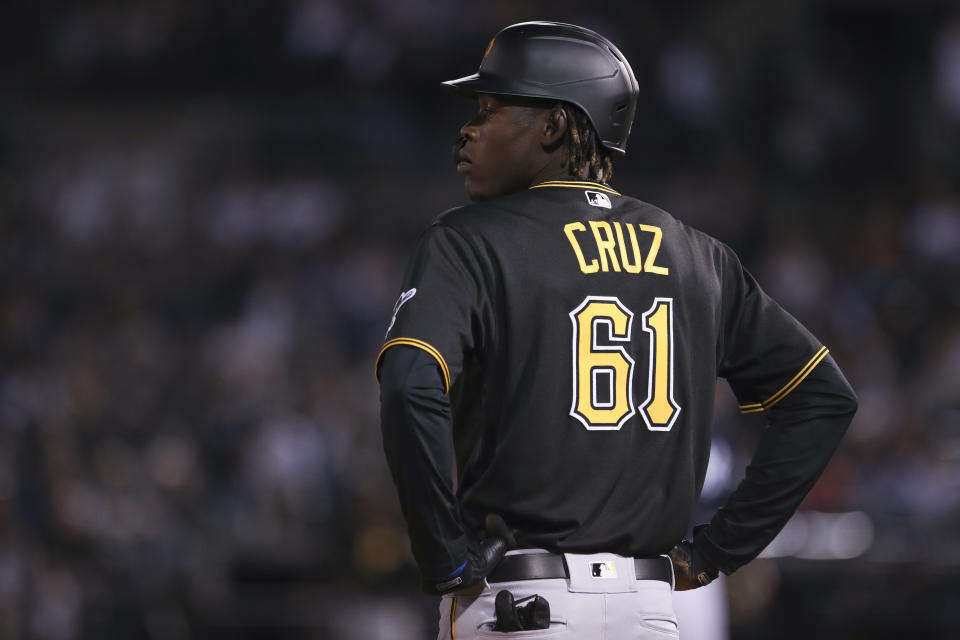 TAMPA, FL - FEBRUARY 24: Pittsburgh Pirates shortstop Oneil Cruz (61) during the MLB Spring Training game between the Pittsburgh Pirates and New York Yankees on February 24, 2020 at George M. Steinbrenner Field in Tampa, FL. (Photo by Icon Sportswire)