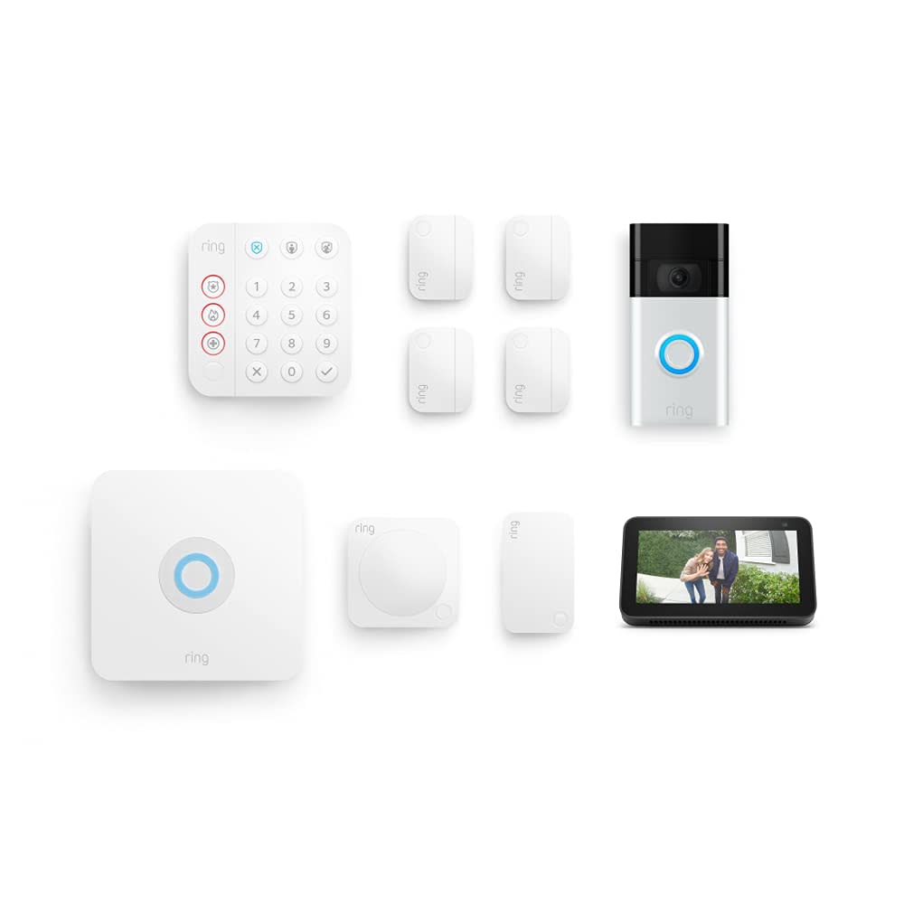 Ring Alarm 8-Piece Kit (2nd Gen) with Ring Video Doorbell (2020 Release) and Echo Show 5