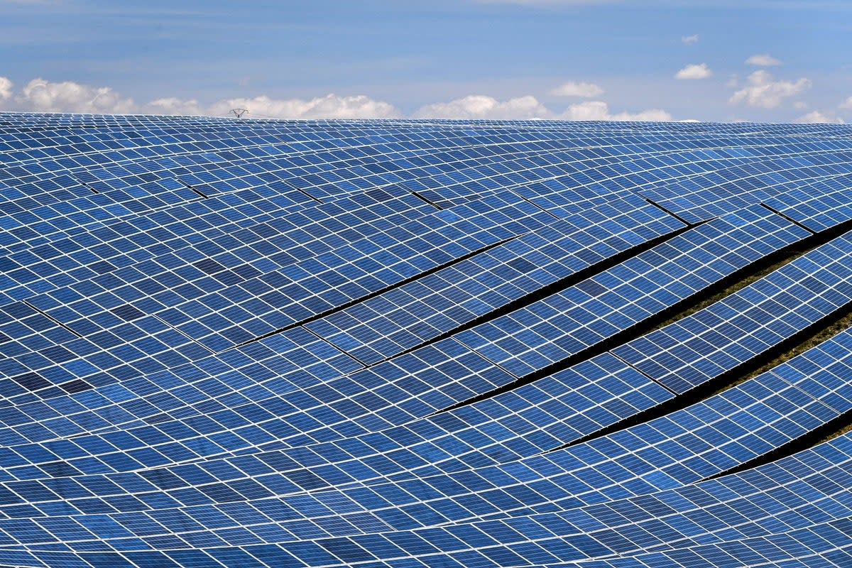 Photovoltaic solar panels at a power plant in La Colle des Mees, Alpes de Haute Provence, southeastern France, on 17 April, 2019 (Getty Images)