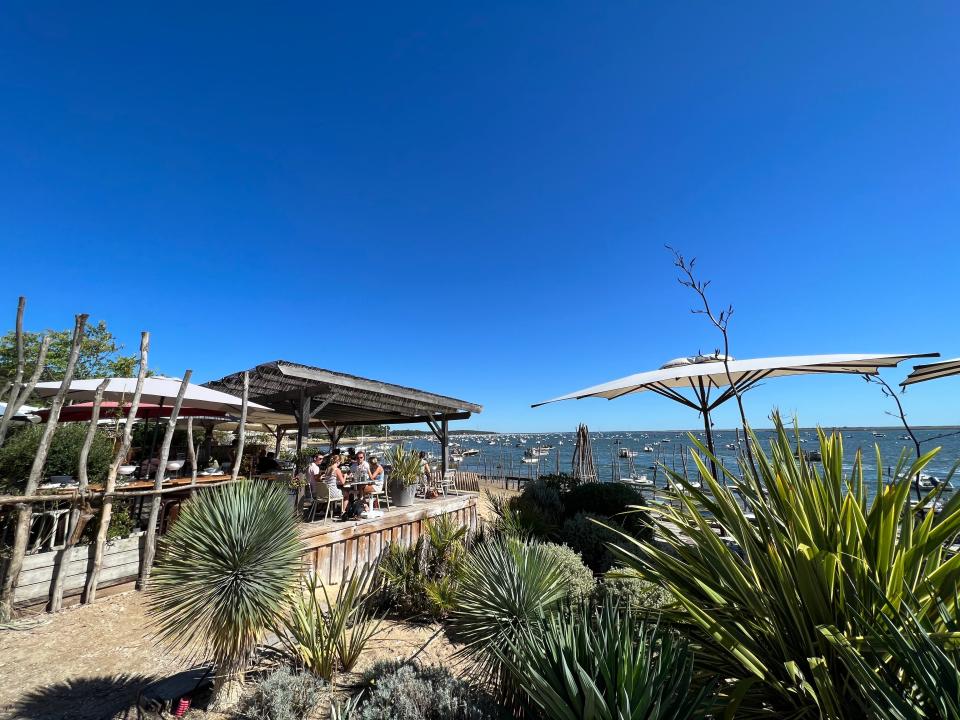 Shot of a beach-side restaurant in Cap-Ferret, France