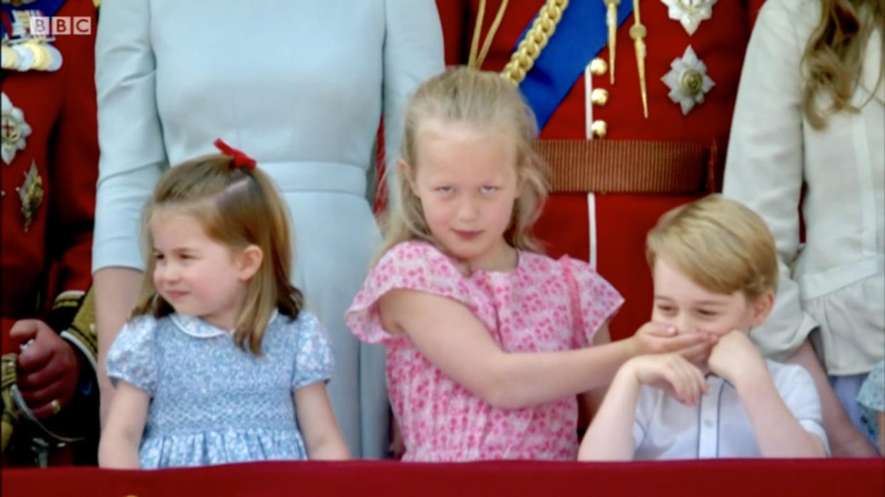 Savannah Phillips put on a meme-worthy performance at Trooping the Colour. [Photo: BBC]