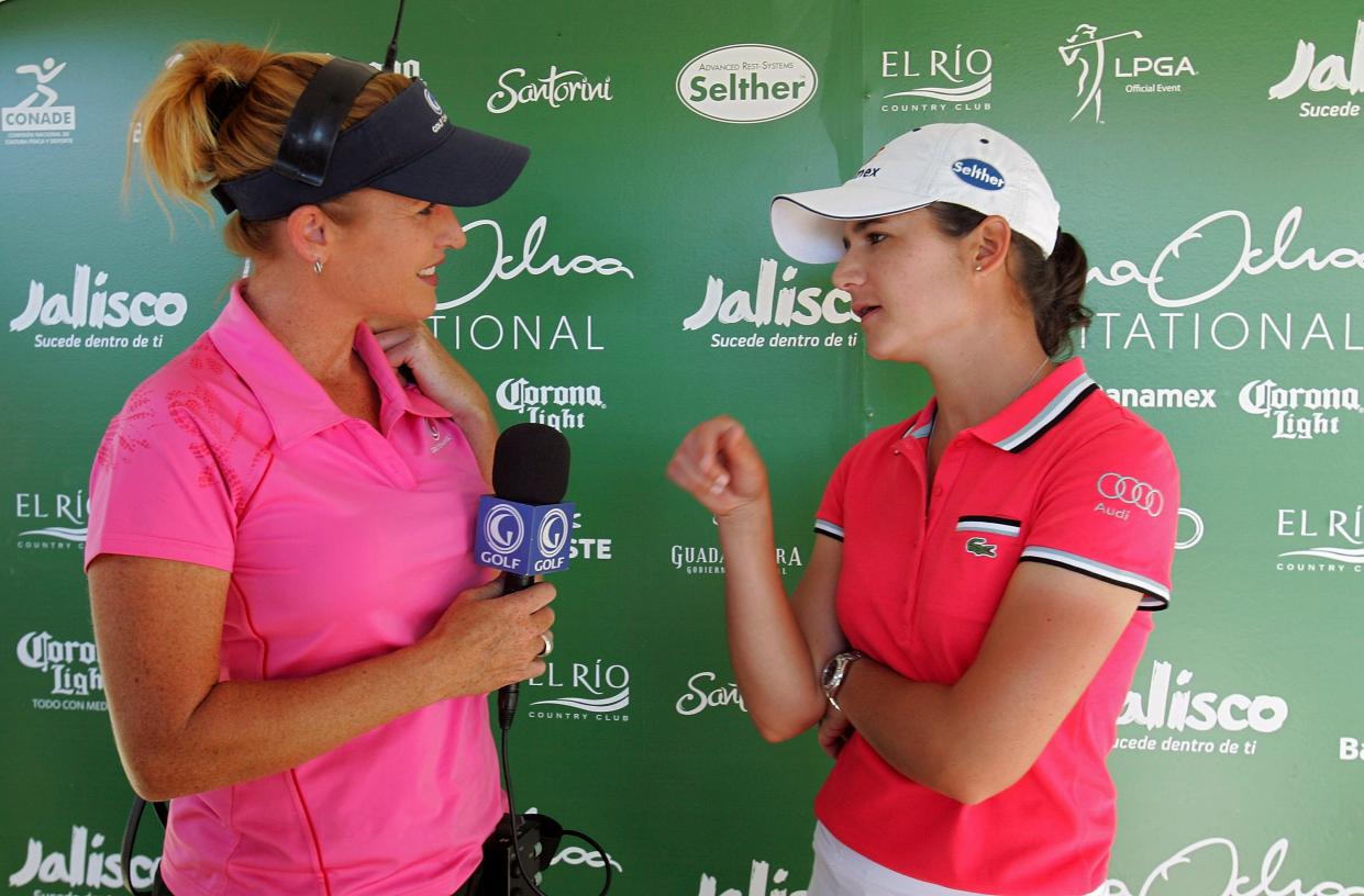 Golf Channel's Stephanie Sparks doing an interview in 2010.