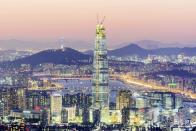 <p>Come February, all eyes will be upon South Korea – and the city of Pyeongchang in particular – as it hosts the Olympic Winter Games. Some 90 nations will take part, garnering plenty of attention to the landscapes and culture of this beautiful country. In Seoul, the recently-opened Lotte World Tower is now the country’s tallest building. [Photo: Getty] </p>