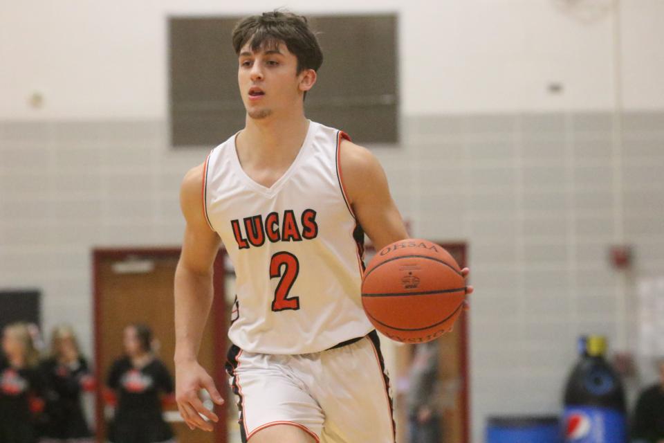 Lucas junior Logan Toms was named the Division IV Northwest District Boys Basketball Player of the Year.