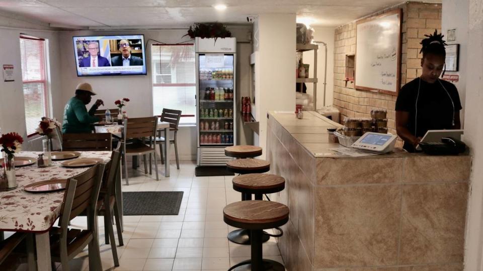 Soon after opening, these seats would all be taken for breakfast at the Rock Inn Restaurant, 2112 Second Ave. E., Palmetto.