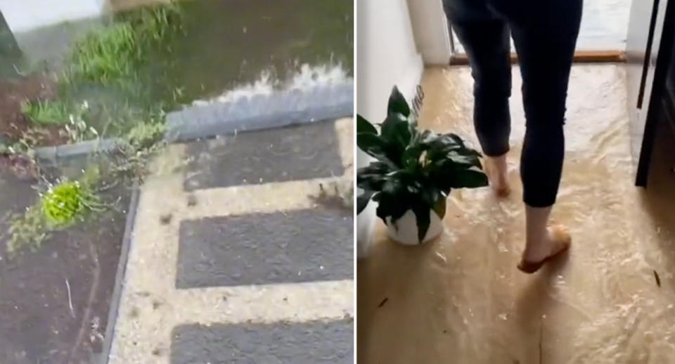 Melbourne house flooded during heavy rain and storm.